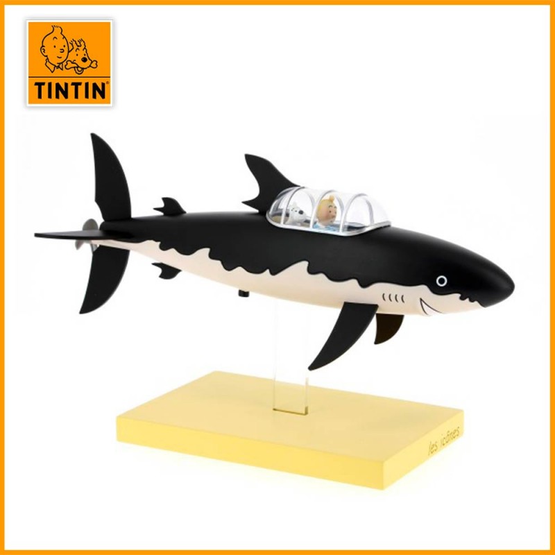Figurine de Tintin dans le sous-marin Moulinsart - vue de côté
