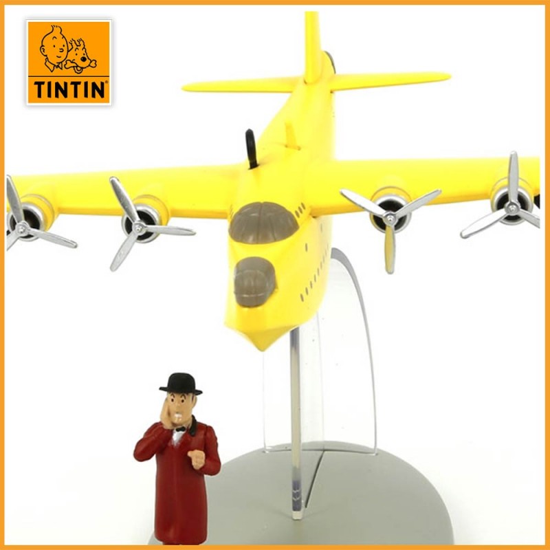 L'hydravion jaune Nestor - Les 7 boules de cristal - En Avion Tintin - vue de face