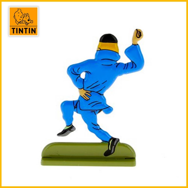 Verso de la figurine en alliage Tintin en tunique chinoise