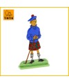 Tintin en kilt écossais Figurine plate en métal  Moulinsart 29203