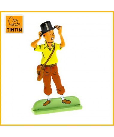 Figurine Métal Tintin au balai MOULINSART