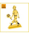Figurine plate métal Tintin tenant des fleurs Moulinsart 29226