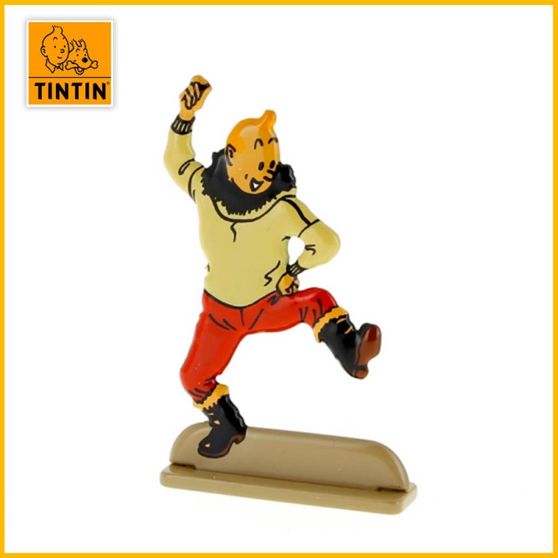 Tintin danse la gigue Figurine plate métal Moulinsart 29221