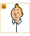Masque de Tintin en carton avec bâton en plastique - Moulinsart