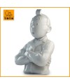 Tintin bras croisés brillant - Sculpture buste Tintin porcelaine