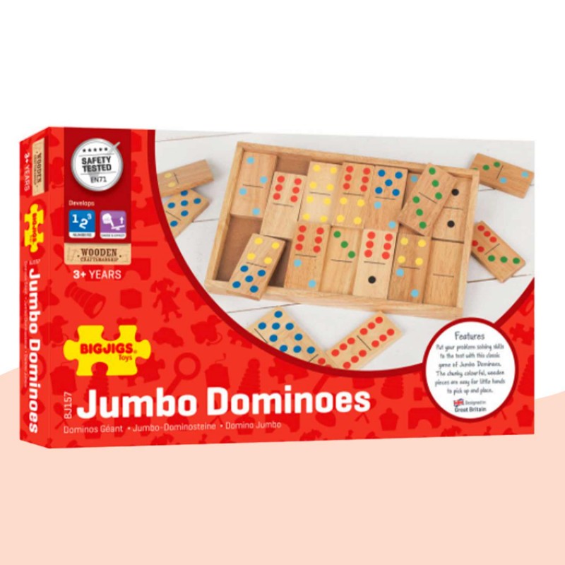 Dominos en bois géants Bigjigs - Boîte dominos