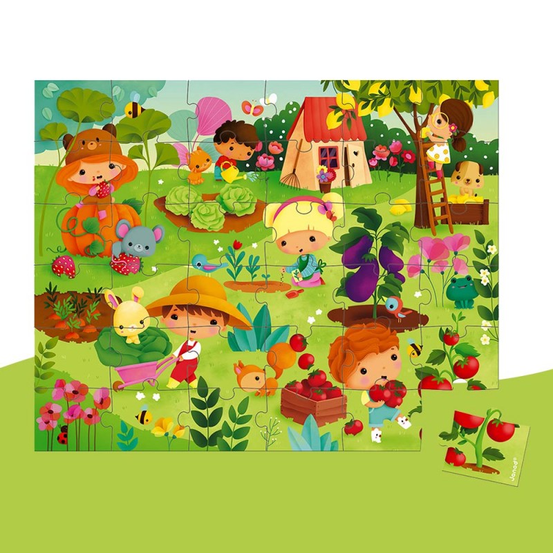 Puzzle de 36 pièces sur le thème du jardin pour les enfants