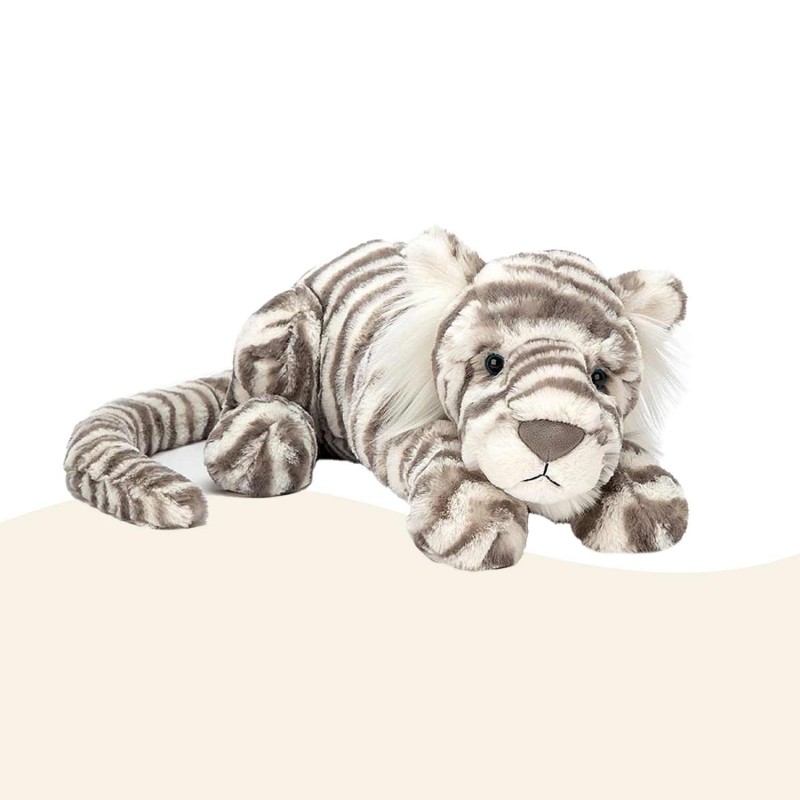 Peluche Sacha tigre blanc Jellycat Grand (46cm)
