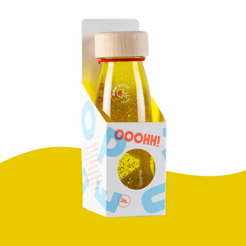 Petit Boum Float Bottle Jaune bouteille sensorielle