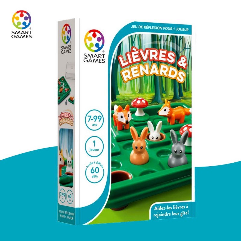 Lièvres & Renards - Jeu de poche ludique pour les enfants de SmartGames - packaging