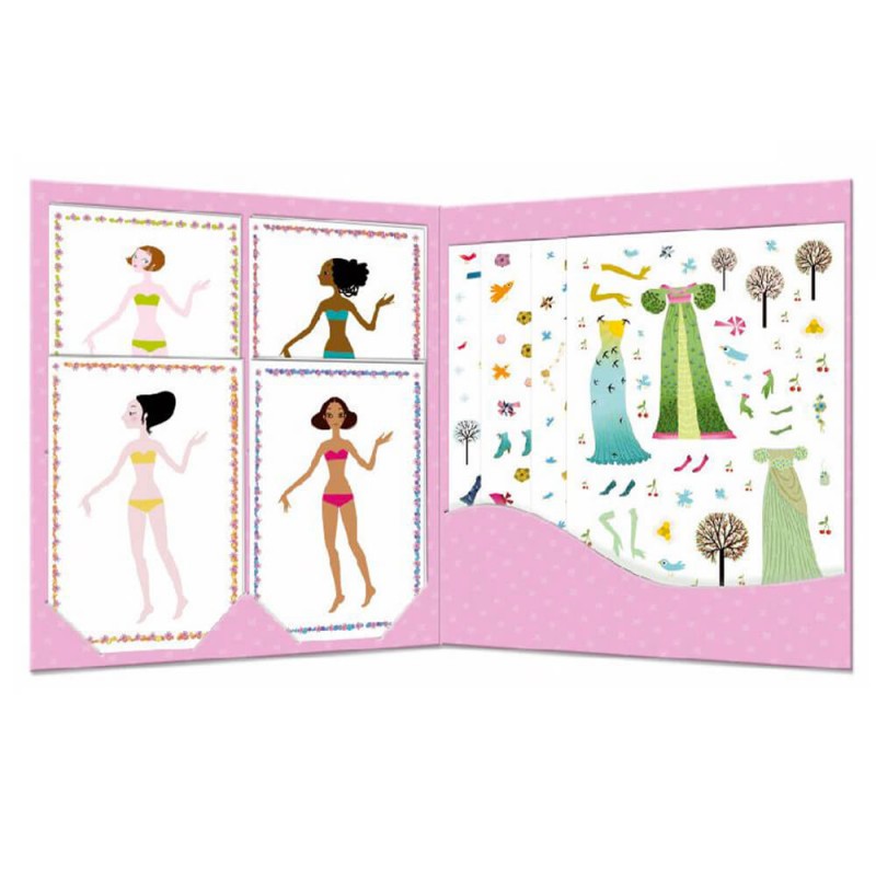 La pochette pour ranger les princesses et les stickers repositionnables Djeco