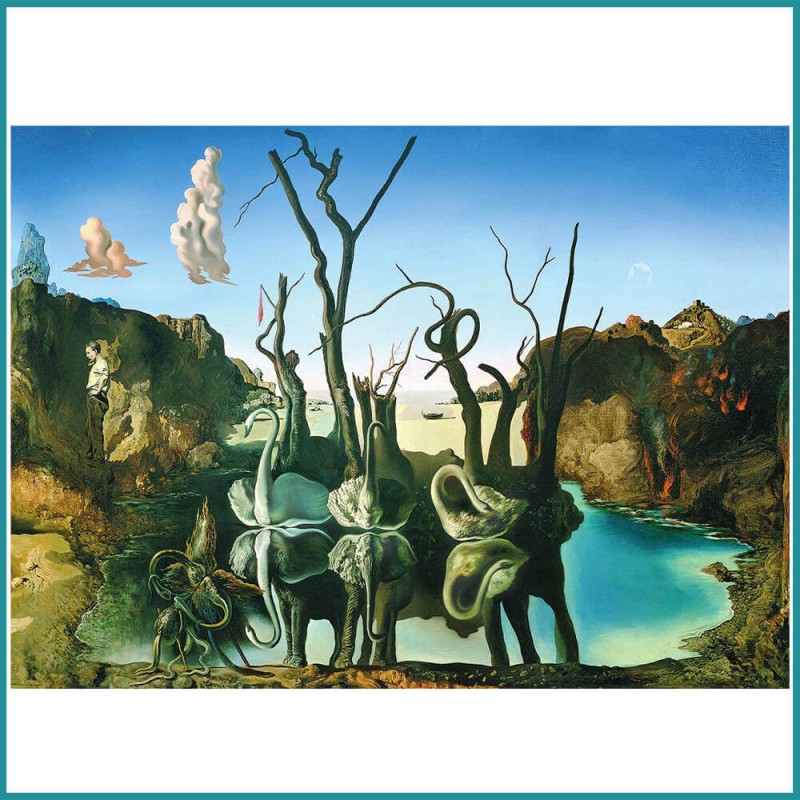 Le tableau de Dali : Cygnes reflétant des éléphants