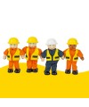 4 petits ouvriers de chantier en bois Tidlo