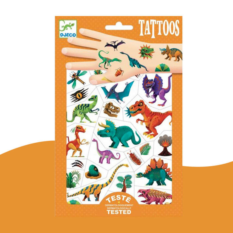 Tatouages Dinosaures Dino Club Djeco Tattoos Temporaires