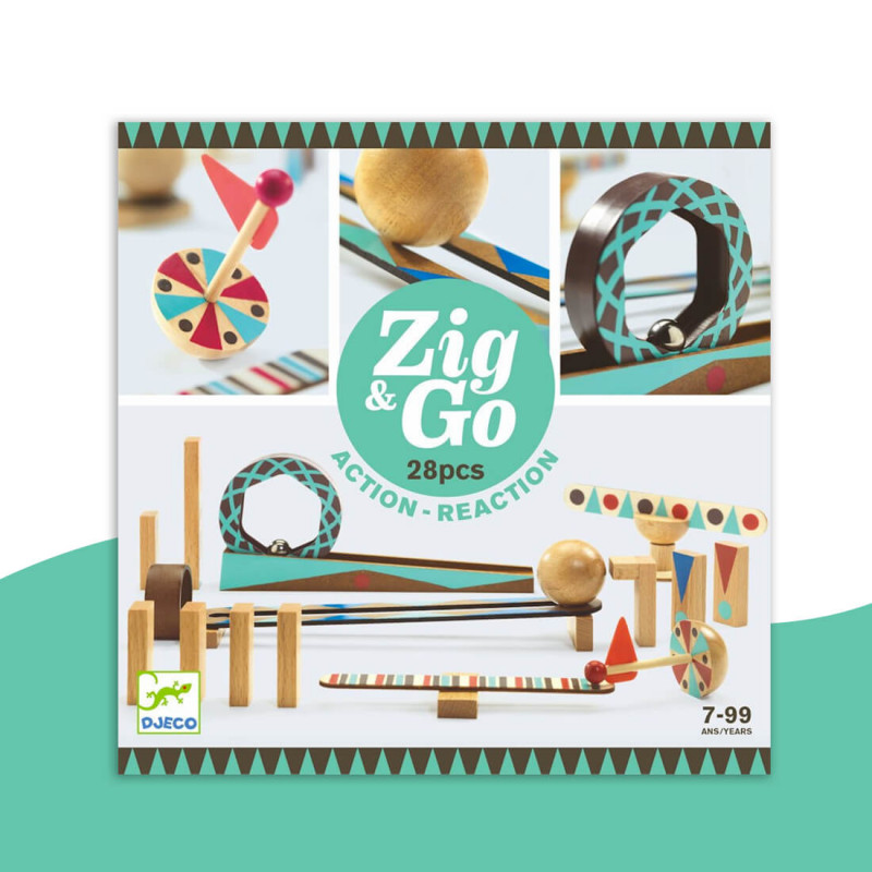 Zig & Go 28 pièces Turquoise Djeco