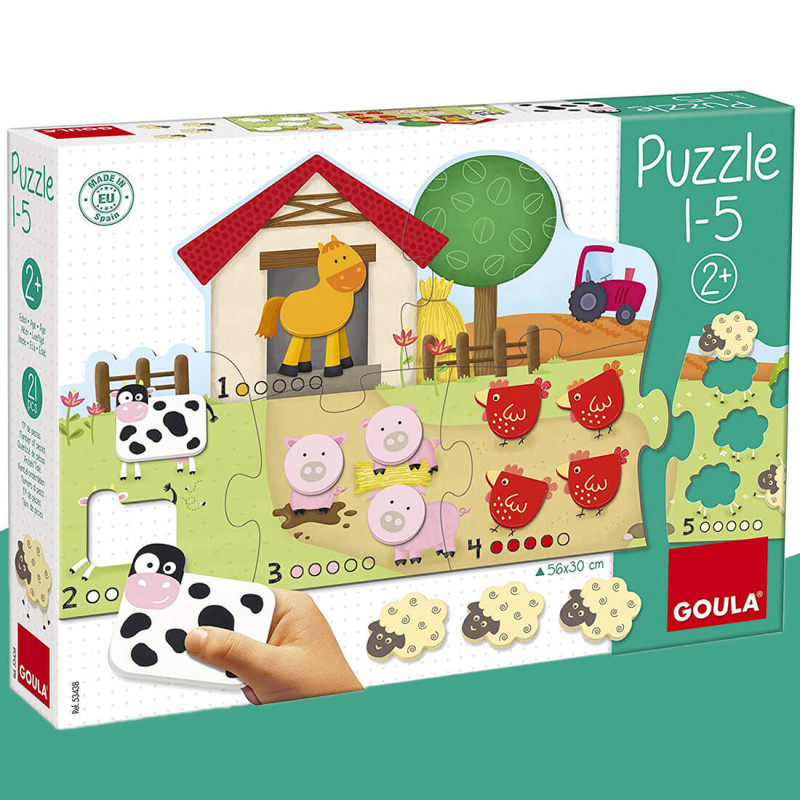 Puzzle Ferme en bois 1-5 Goula (21 pièces)