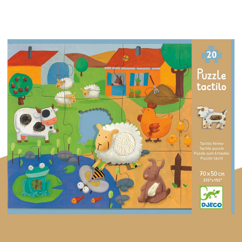 Puzzle Tactilo ferme Enfant Djeco (20 pièces)