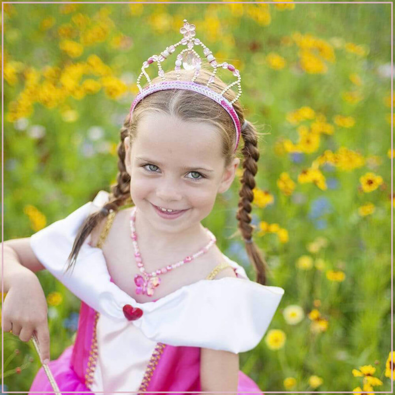 Diadème Rose & Or Princesse Costume Enfant Great Pretenders