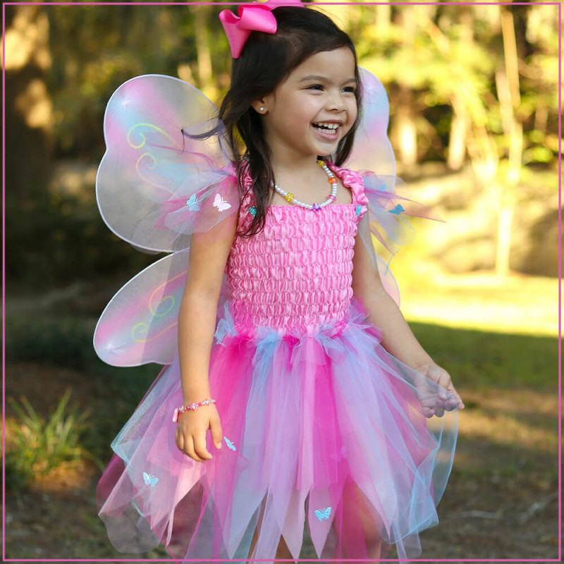 Petite fille déguisement rose fée/papillon de Great Pretenders