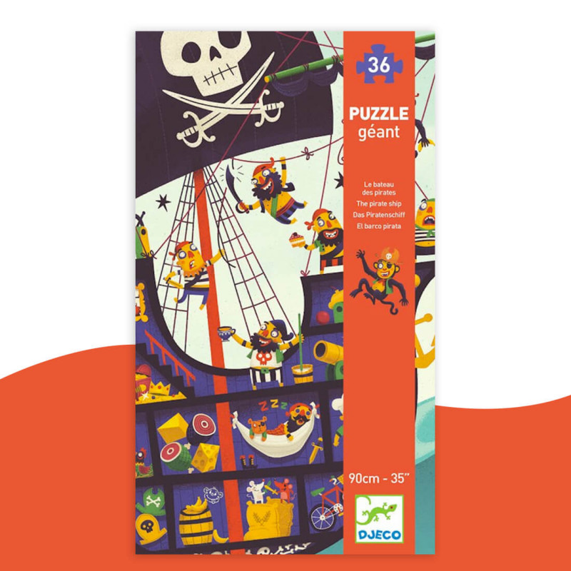 Puzzle géant le bateau de pirate 36 pièces Djeco