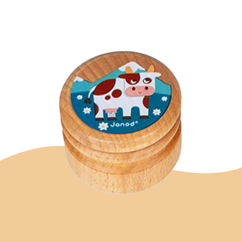 Petite boite à dents de lait vache en bois Janod