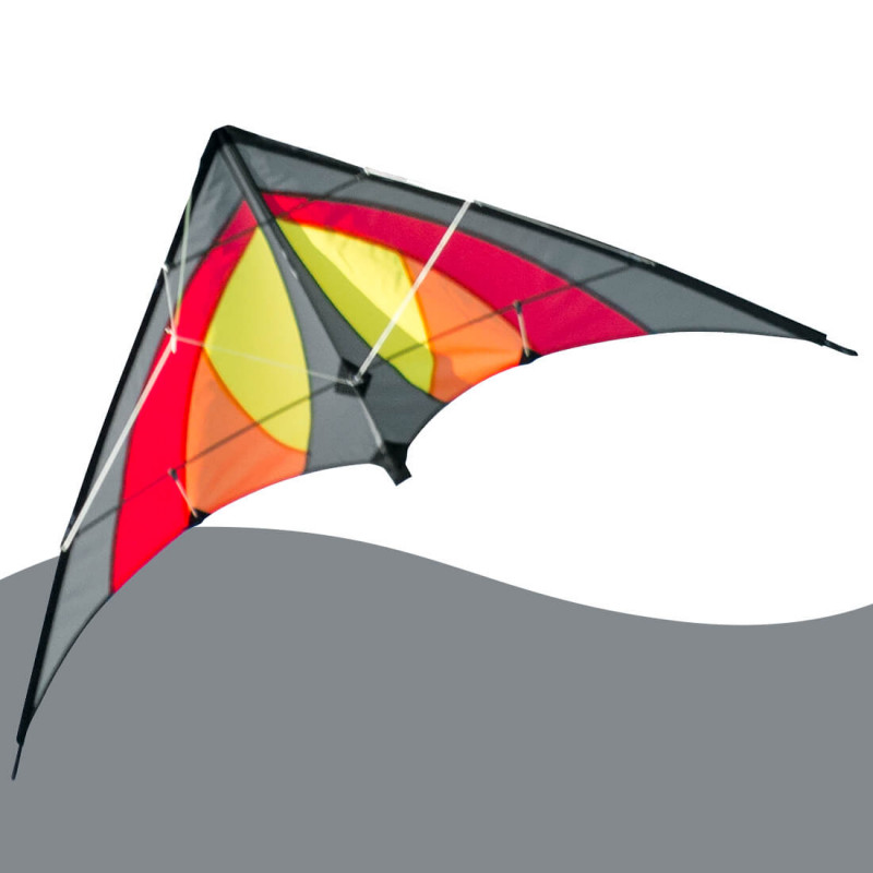 Cerf-volant acrobatique désert rouge Shuriken Musthave 2 poignées