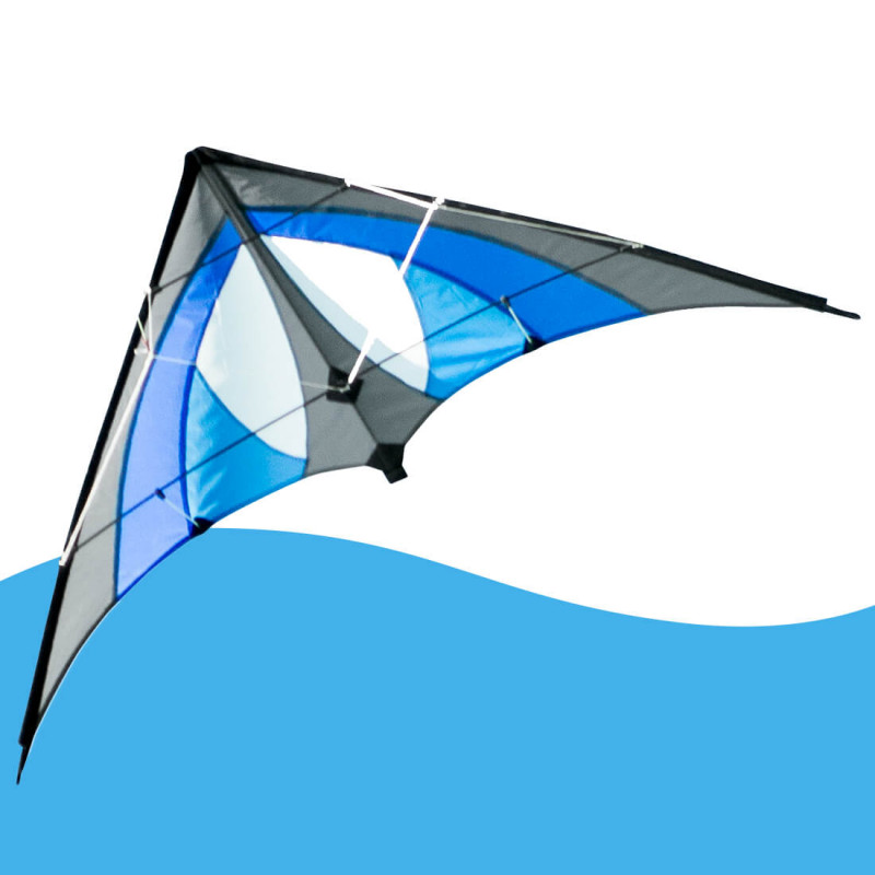 Cerf-volant acrobatique bleu ciel Shuriken Musthave 2 poignées