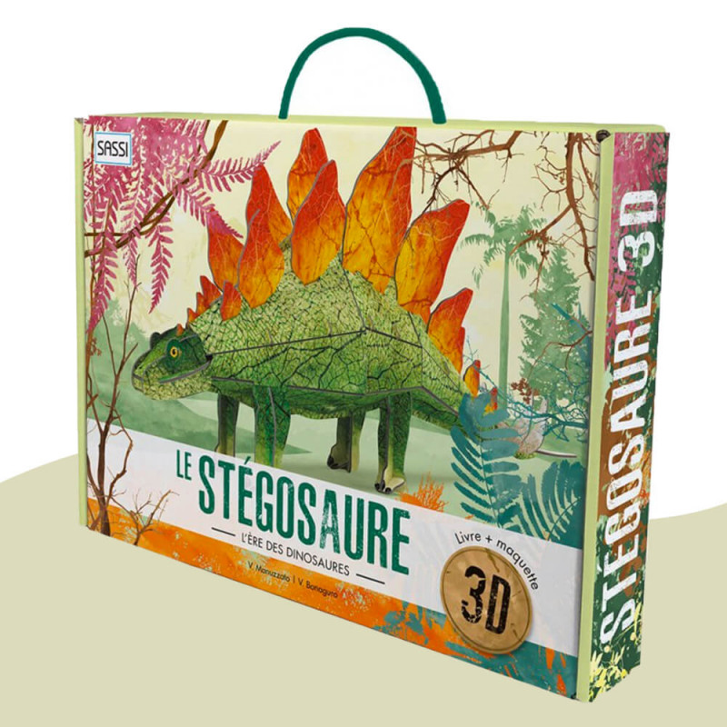 Livre et Maquette 3D Stégosaure L'ère des dinosaures Sassi Junior