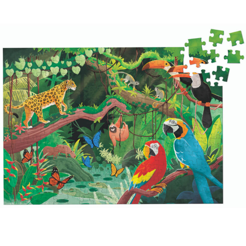 Le puzzle de 220 pièces sur le thème de l'Amazonie pour les enfants (dès 6 ans)
