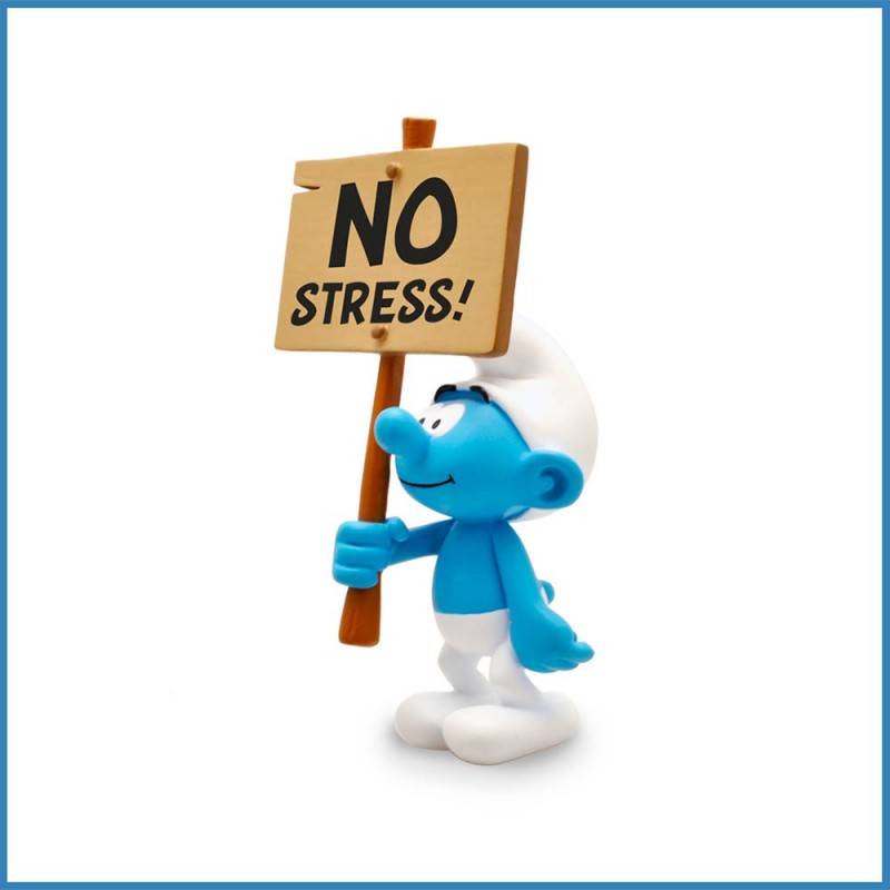 Schtroumpf avec pancarte «No Stress» - Figurine en Résine - Collectoys