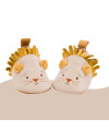 Chaussons cuir lion beige Sous mon baobab 12/18m Moulin Roty