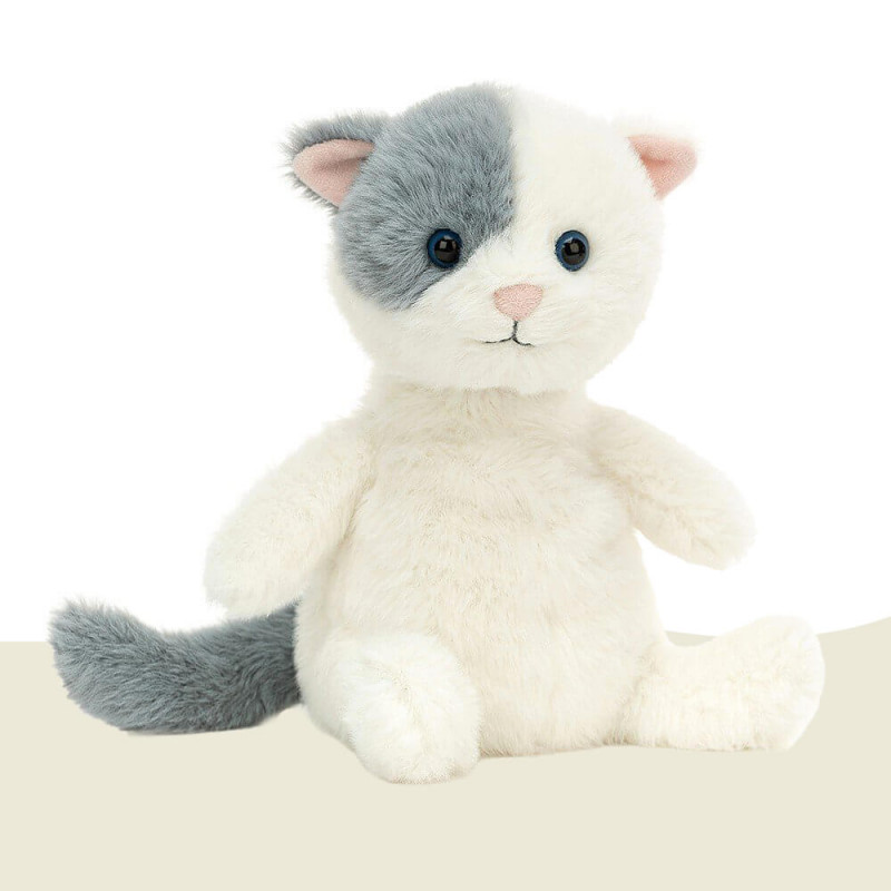 Peluche chat blanc/gris Munchkin Cat Jellycat