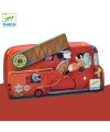 Puzzle enfant camion de pompier avec boite silhouette by Djeco