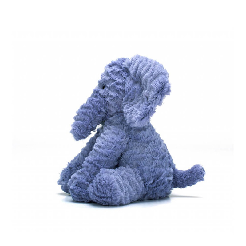 Petit éléphant en peluche bleu