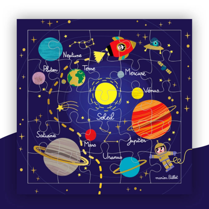 Carte Puzzle "Planètes & Système solaire" Editions Cartesdart