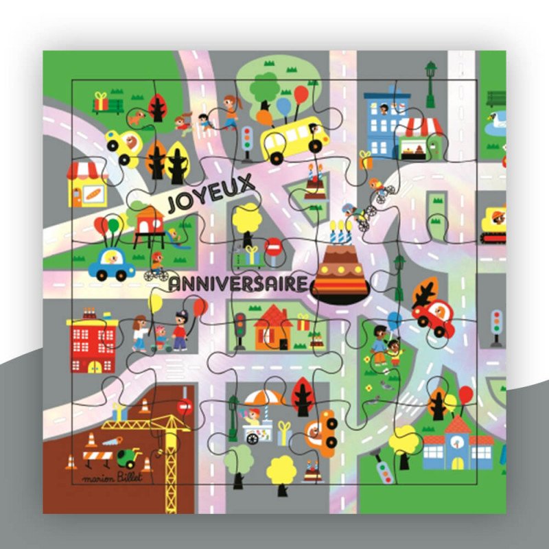Carte Puzzle Anniversaire "Route" Editions Cartesdart