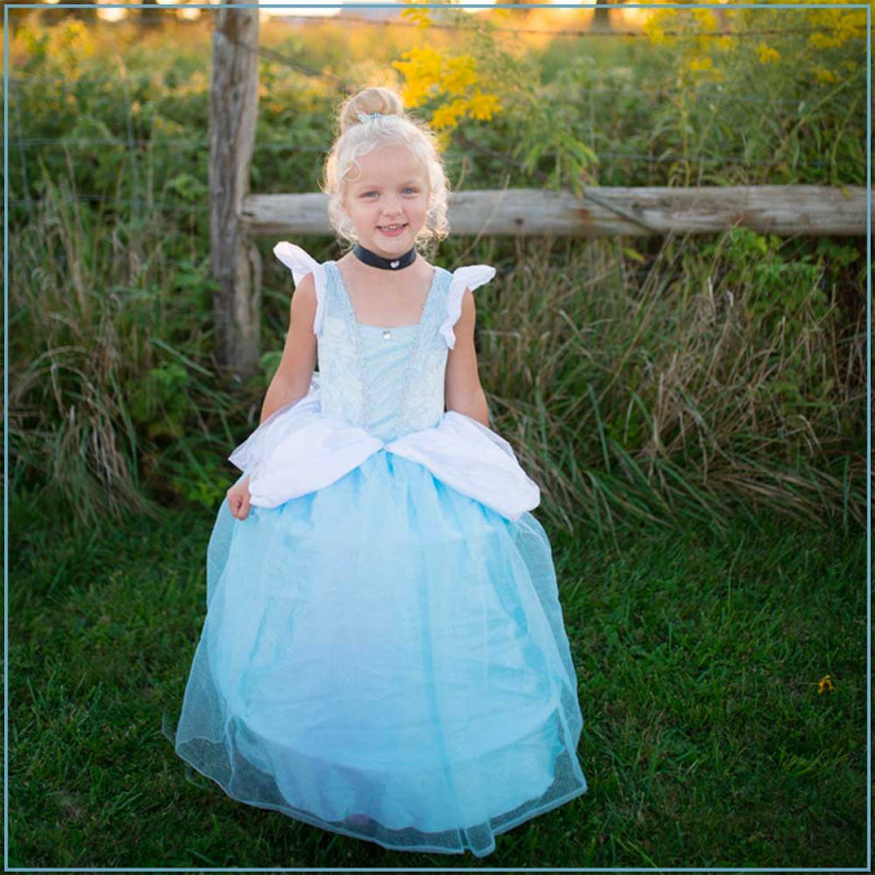 Costume robe de princesse à paillettes bleue (3 à 6 ans