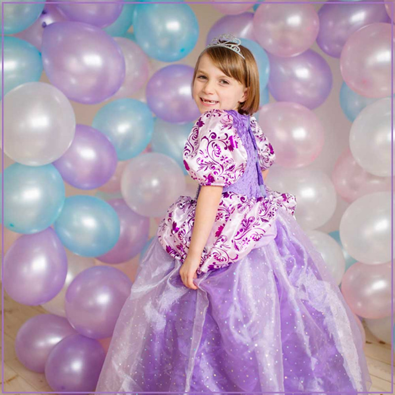 Robe de princesse lila 4-7 ans mise en scène fillette déguisement