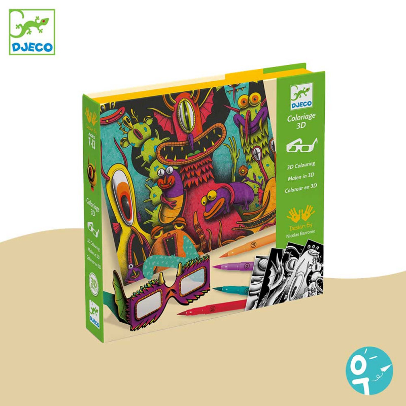 Coloriage 3D Monstres Funny Freaks Djeco