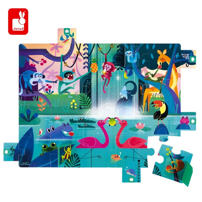 Puzzle géant ludique pour les enfants avec languettes et fenêtres by Janod