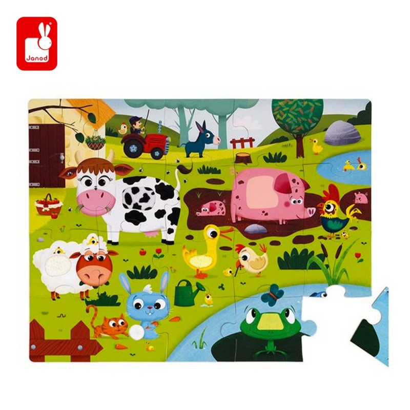 Puzzle tactile les animaux de la ferme par Janod