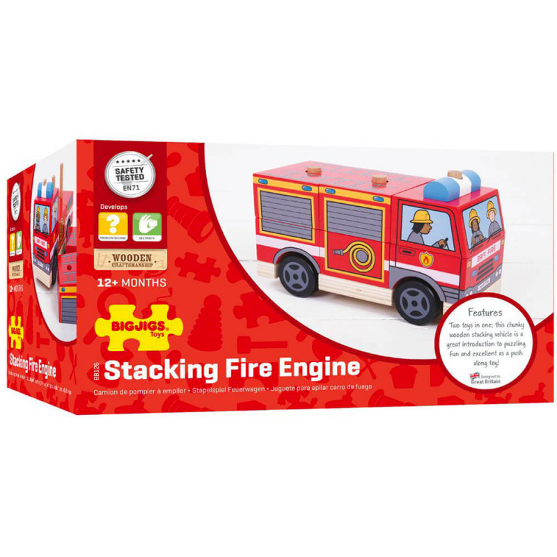 BB126 camion de pompier en bois pour les enfants