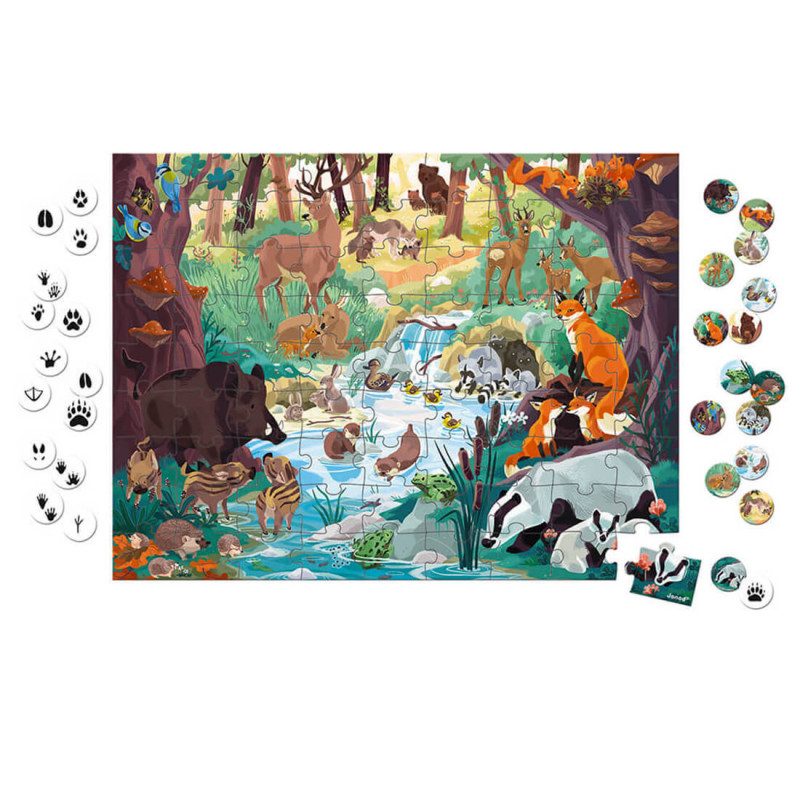 J08628 Puzzle observation animaux de la forêt
