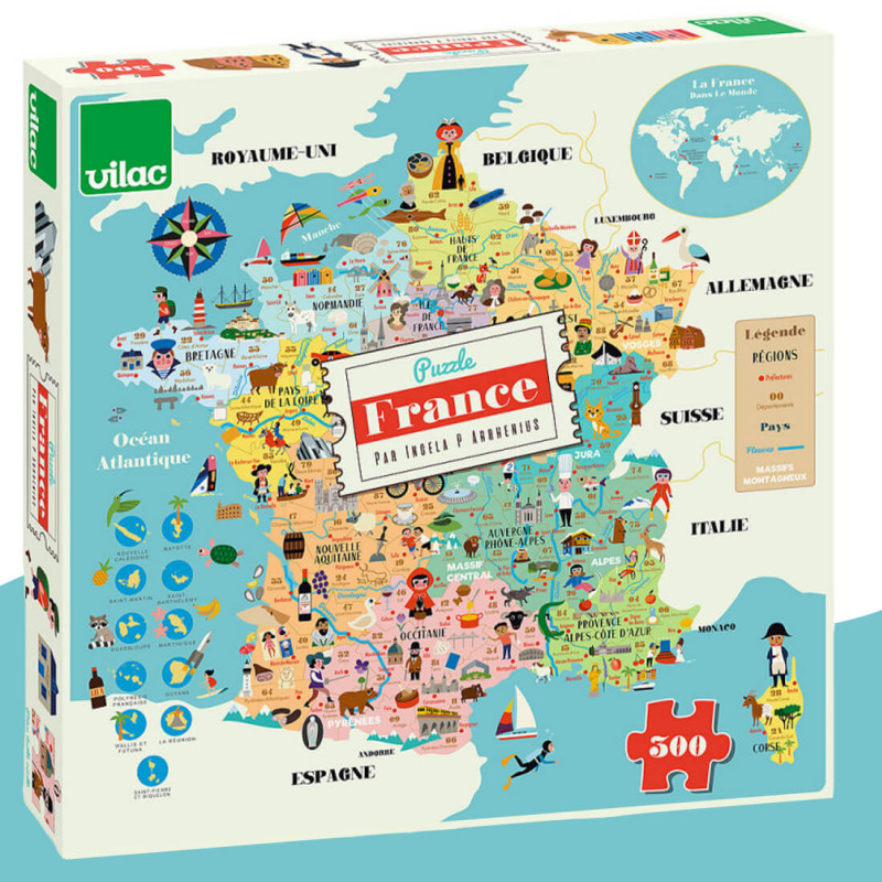 Carte de France puzzle Ingela P. Arrhenius de Vilac
