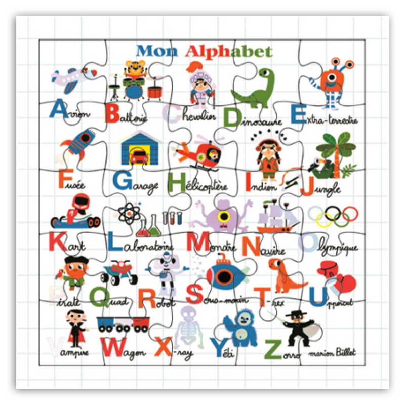Carte Puzzle lettres de l'alphabet de Cartesdart