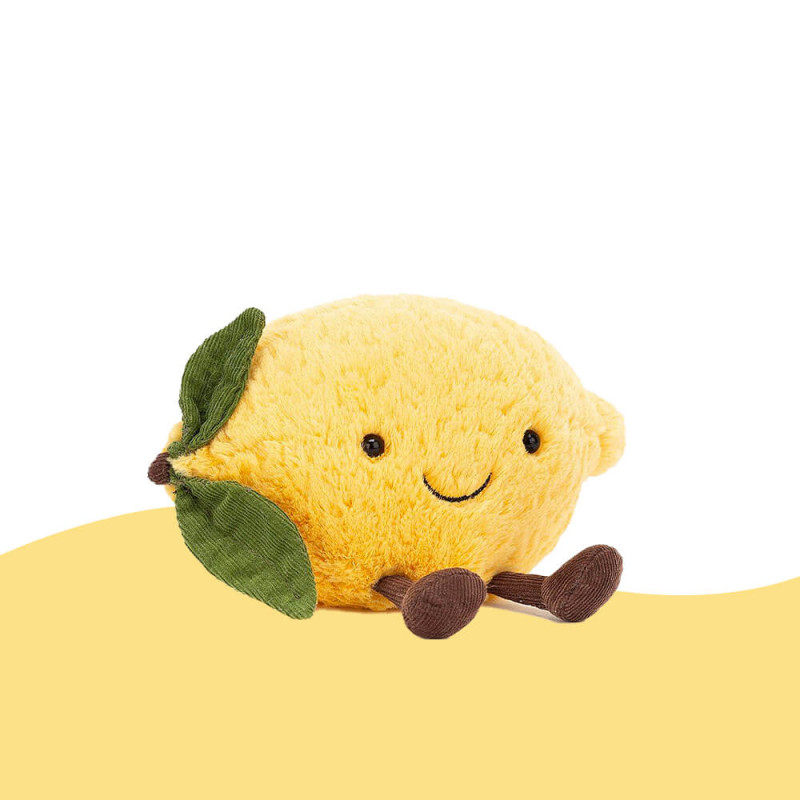 Petite peluche citron jaune Jellycat